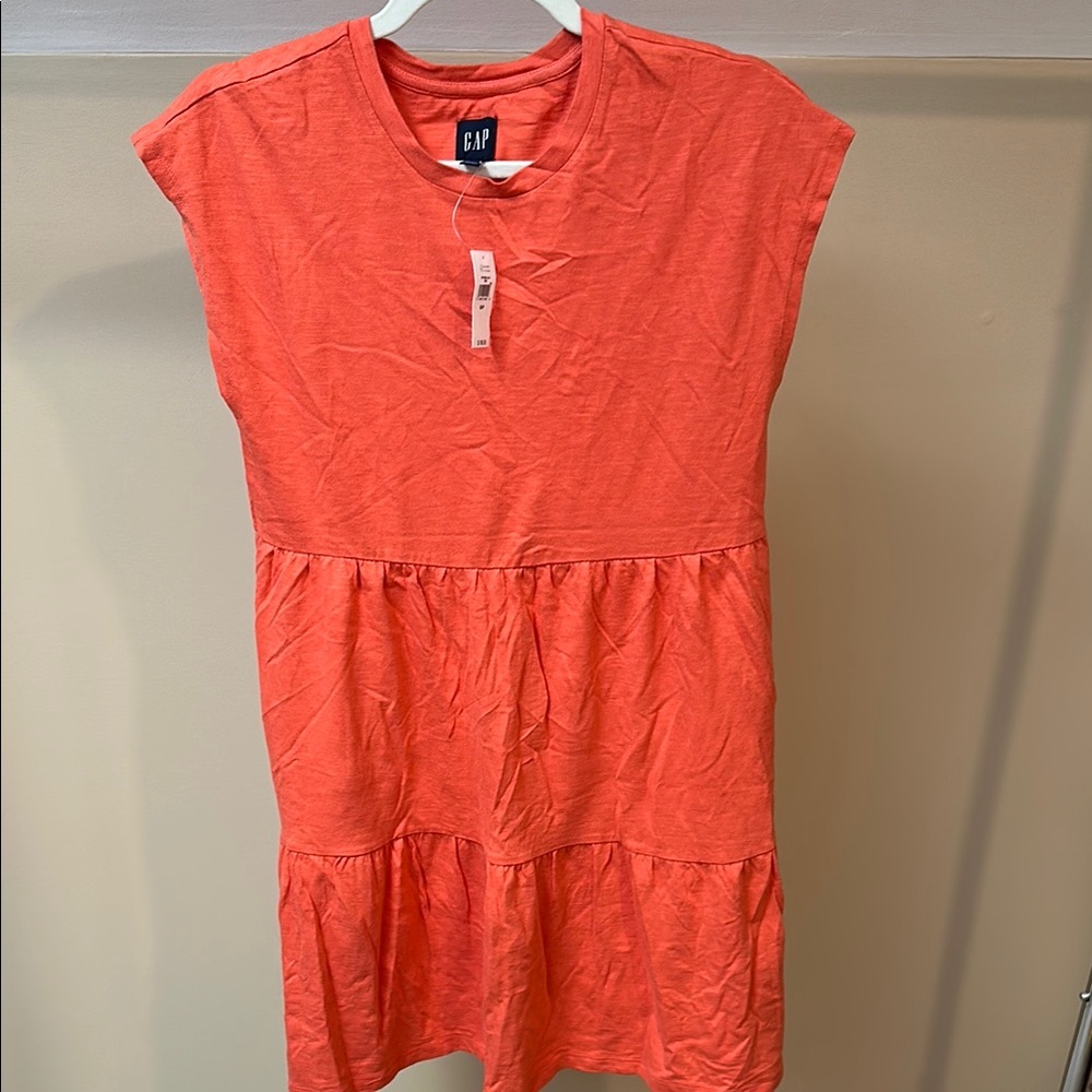 GAP Coral Tiered Sleeveless Summer Dress, S
